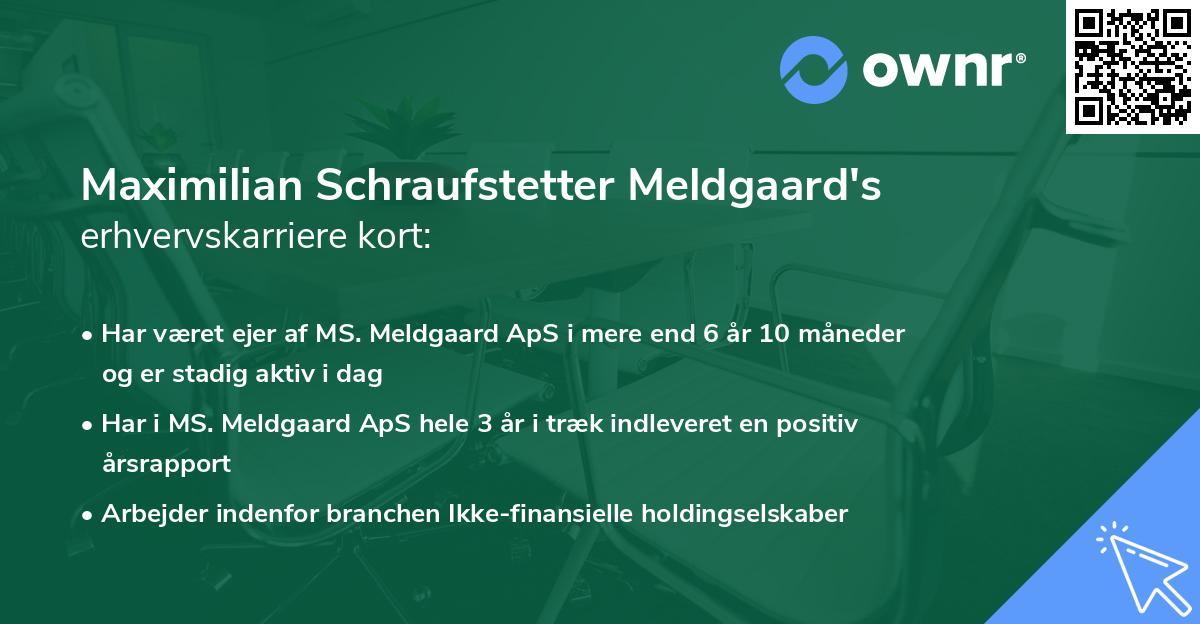Maximilian Schraufstetter Meldgaard's erhvervskarriere kort