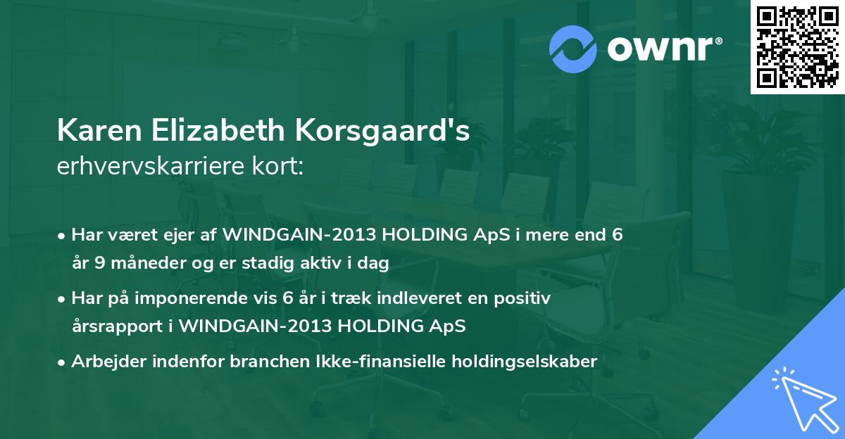 Karen Elizabeth Korsgaard's erhvervskarriere kort