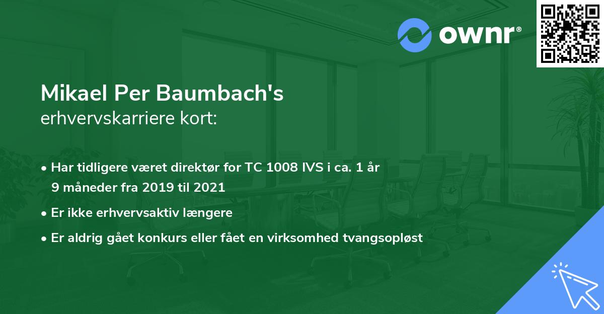 Mikael Per Baumbach's erhvervskarriere kort