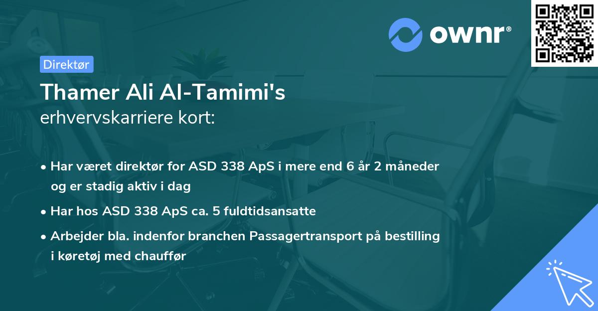 Thamer Ali Al-Tamimi's erhvervskarriere kort