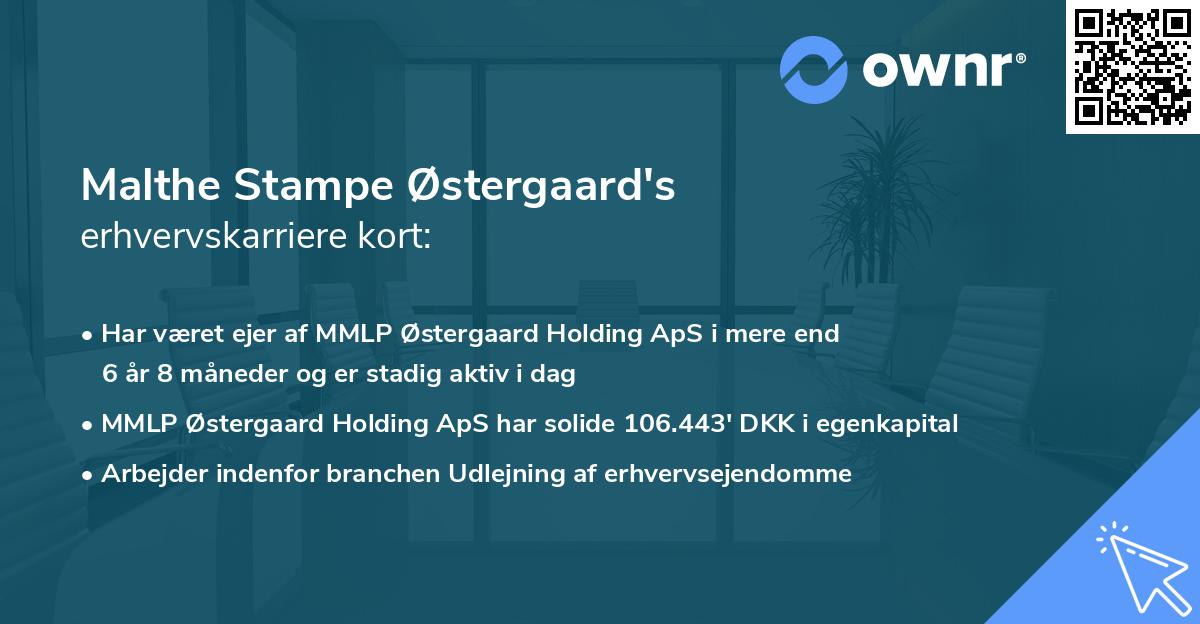 Malthe Stampe Østergaard's erhvervskarriere kort