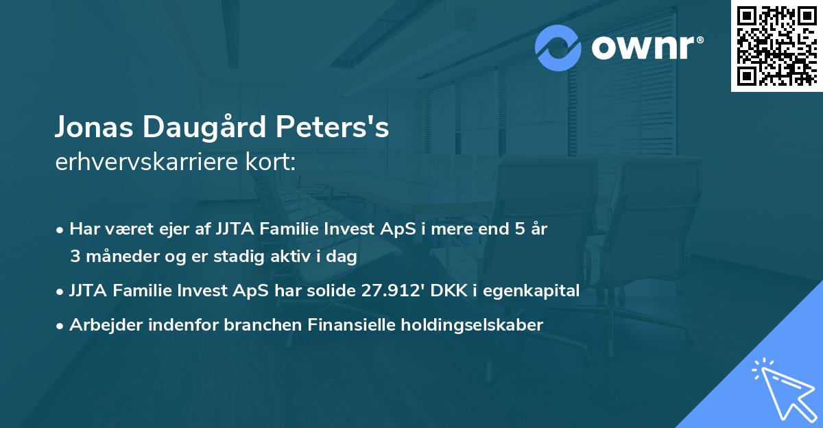 Jonas Daugård Peters's erhvervskarriere kort