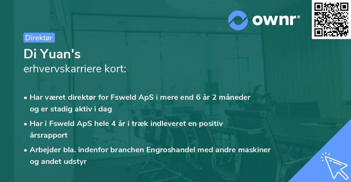 Di Yuan's erhvervskarriere kort