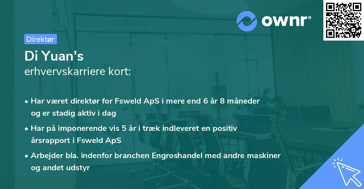 Di Yuan's erhvervskarriere kort