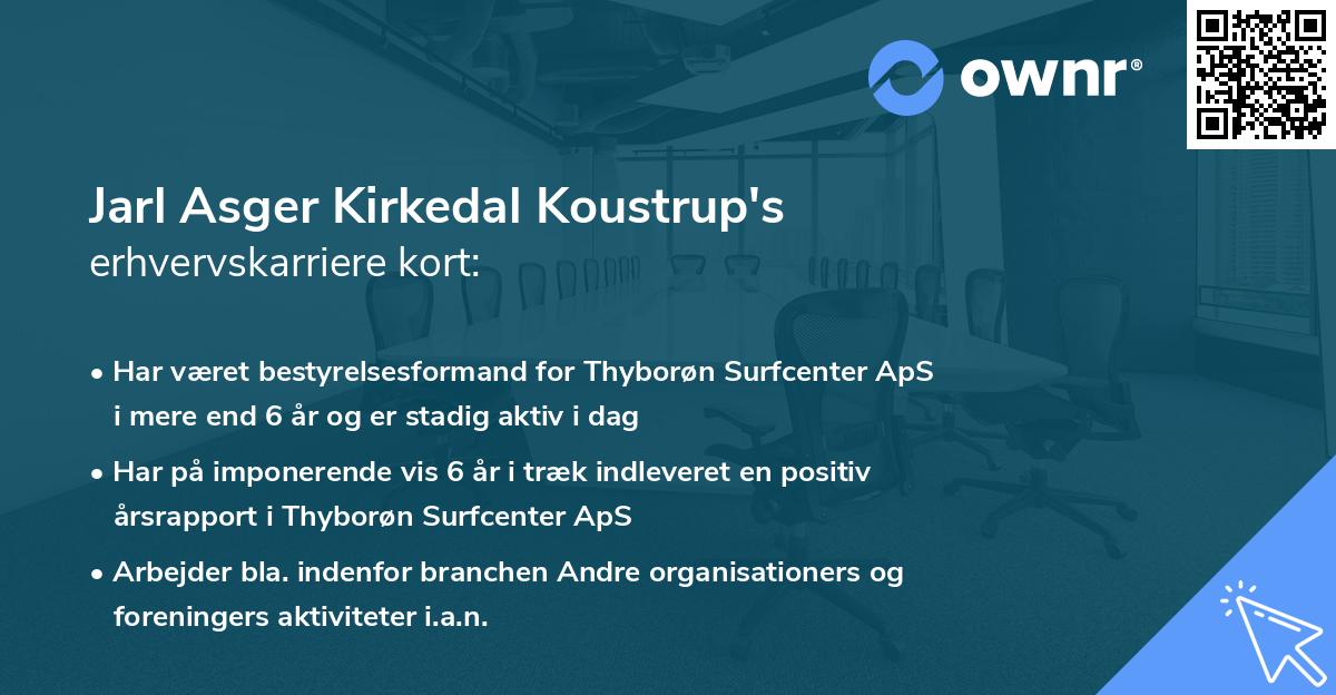 Jarl Asger Kirkedal Koustrup's erhvervskarriere kort