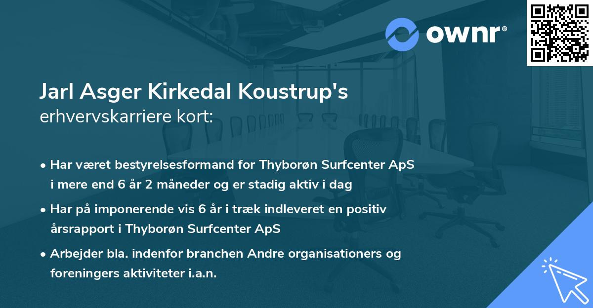 Jarl Asger Kirkedal Koustrup's erhvervskarriere kort