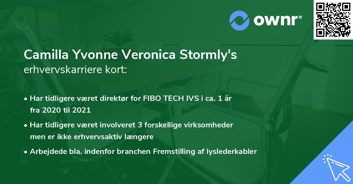 Camilla Yvonne Veronica Stormly's erhvervskarriere kort