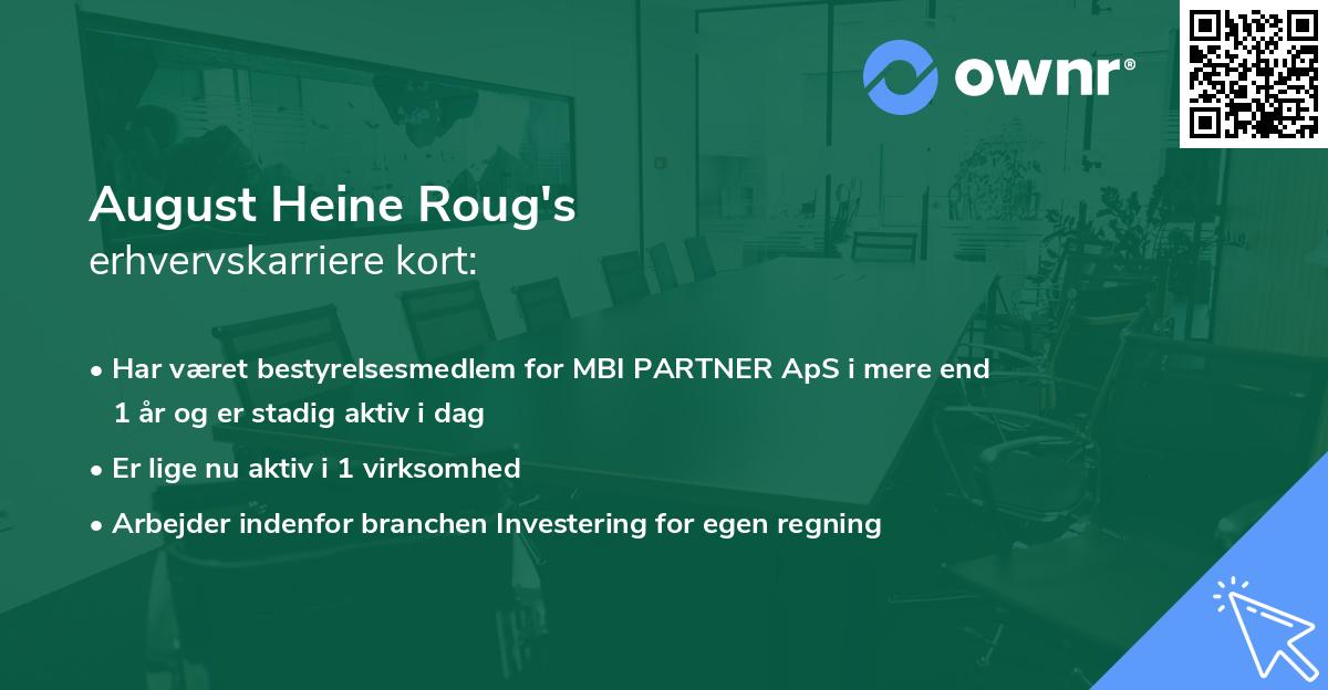August Heine Roug's erhvervskarriere kort
