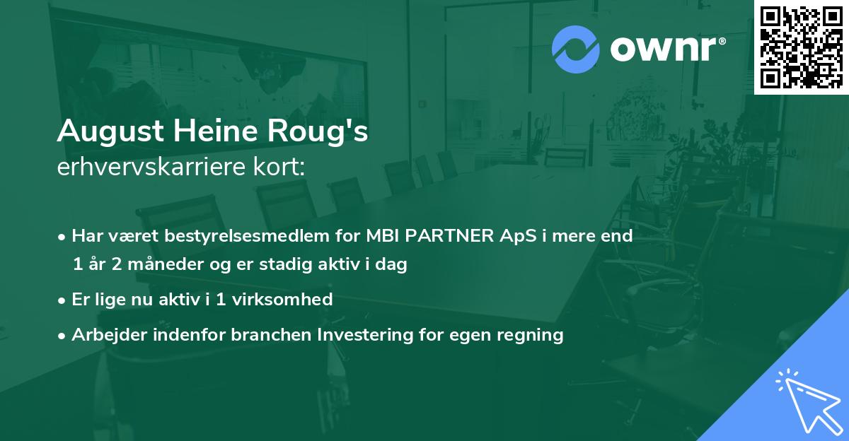 August Heine Roug's erhvervskarriere kort