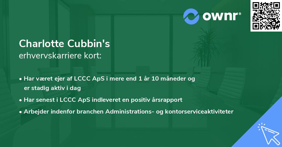 Charlotte Cubbin's erhvervskarriere kort