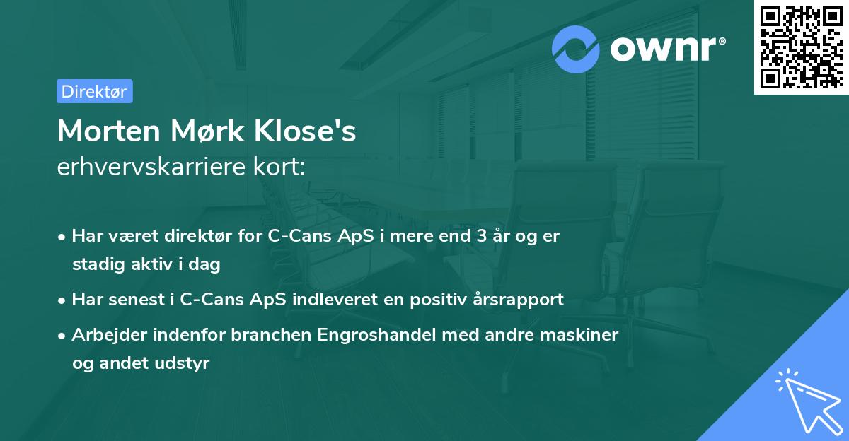 Morten Mørk Klose's erhvervskarriere kort