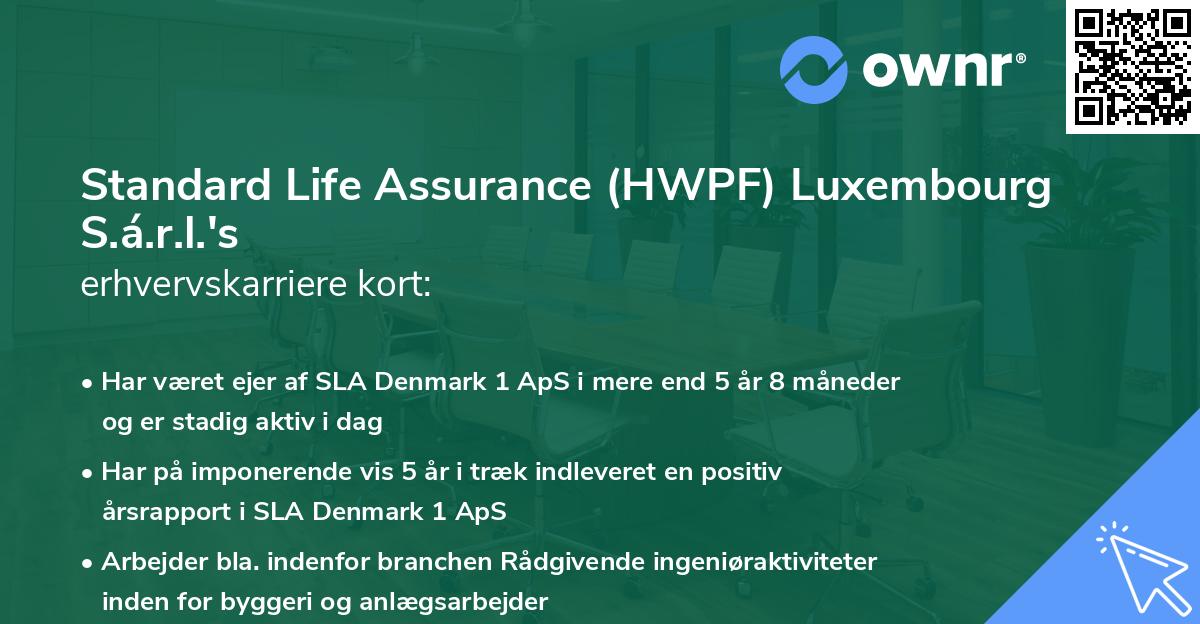 Standard Life Assurance (HWPF) Luxembourg S.á.r.l.'s erhvervskarriere kort
