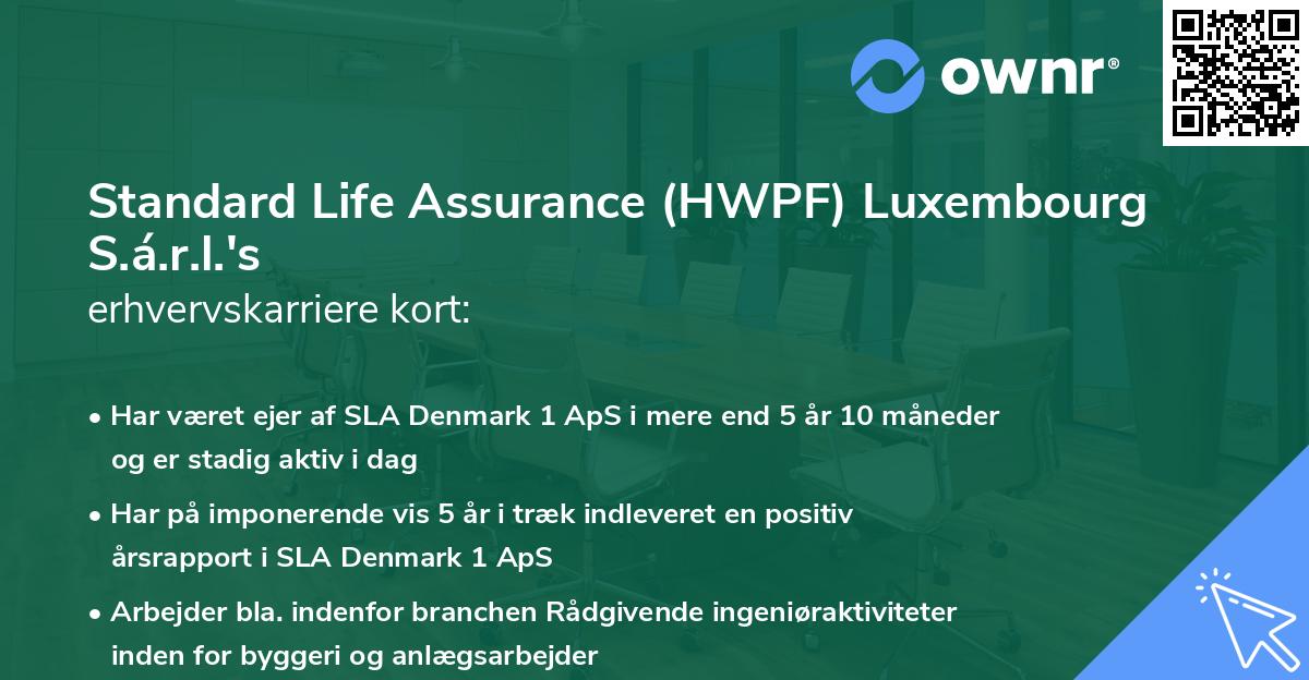 Standard Life Assurance (HWPF) Luxembourg S.á.r.l.'s erhvervskarriere kort