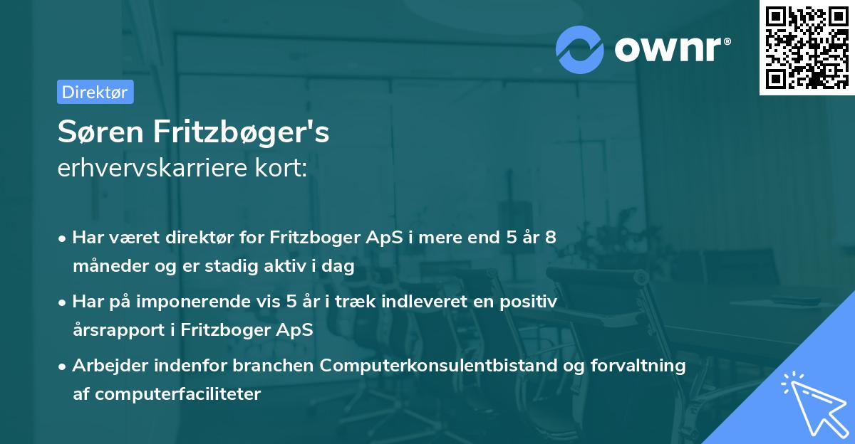 Søren Fritzbøger's erhvervskarriere kort