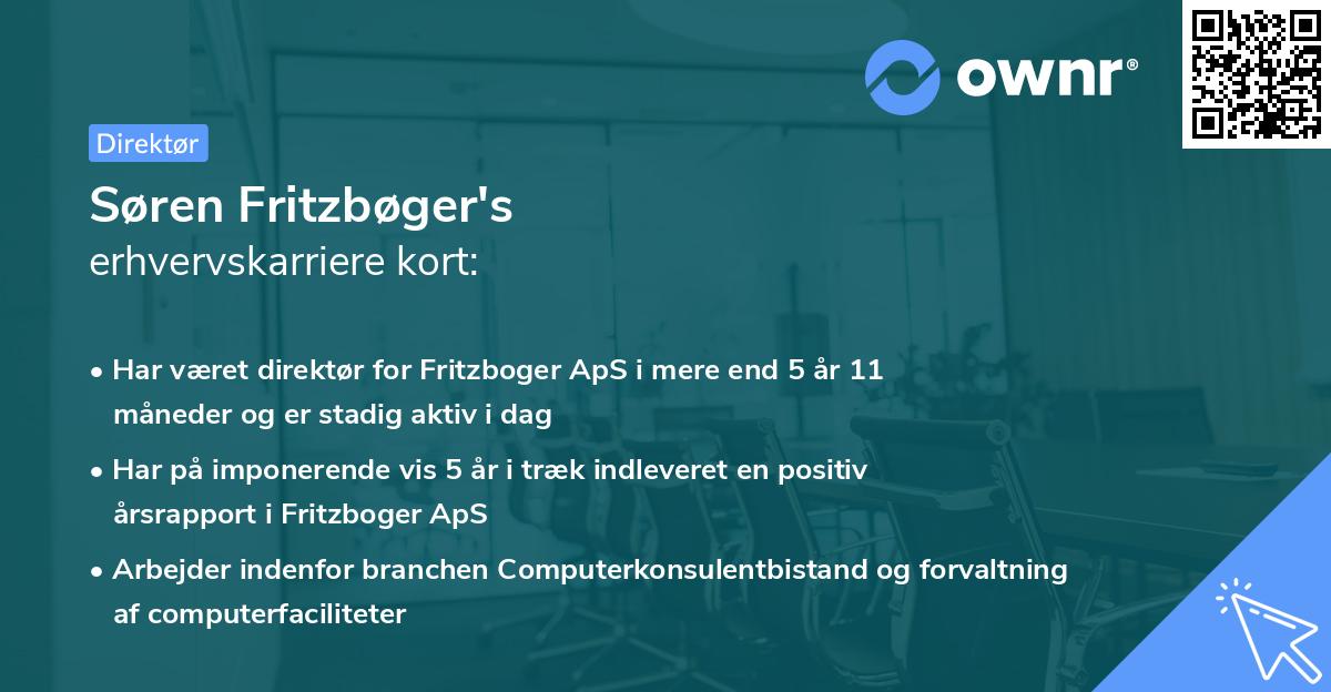 Søren Fritzbøger's erhvervskarriere kort