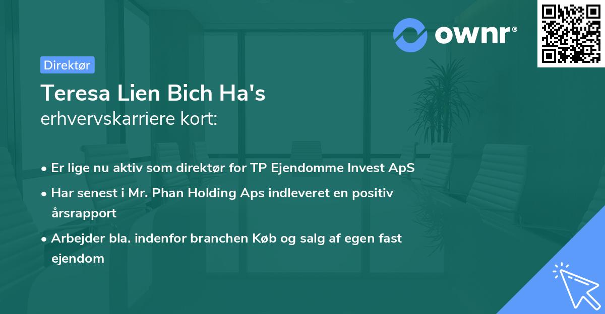 Teresa Lien Bich Ha's erhvervskarriere kort
