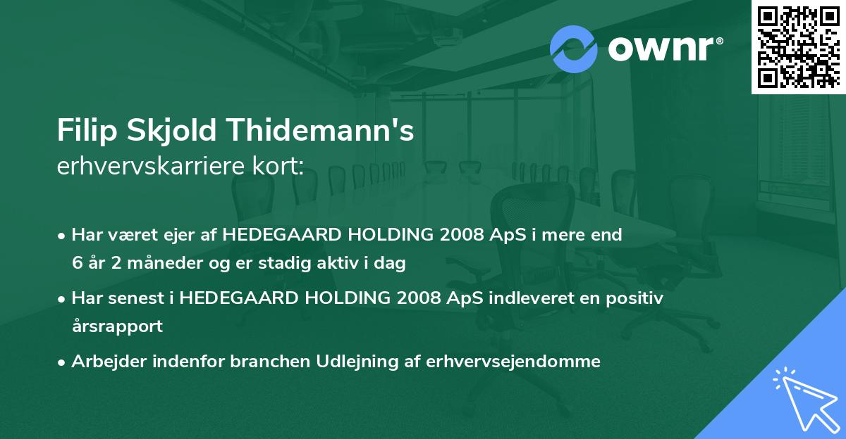Filip Skjold Thidemann's erhvervskarriere kort