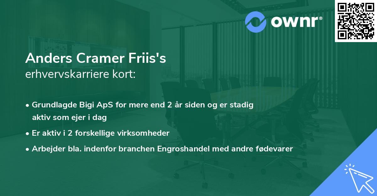 Anders Cramer Friis's erhvervskarriere kort
