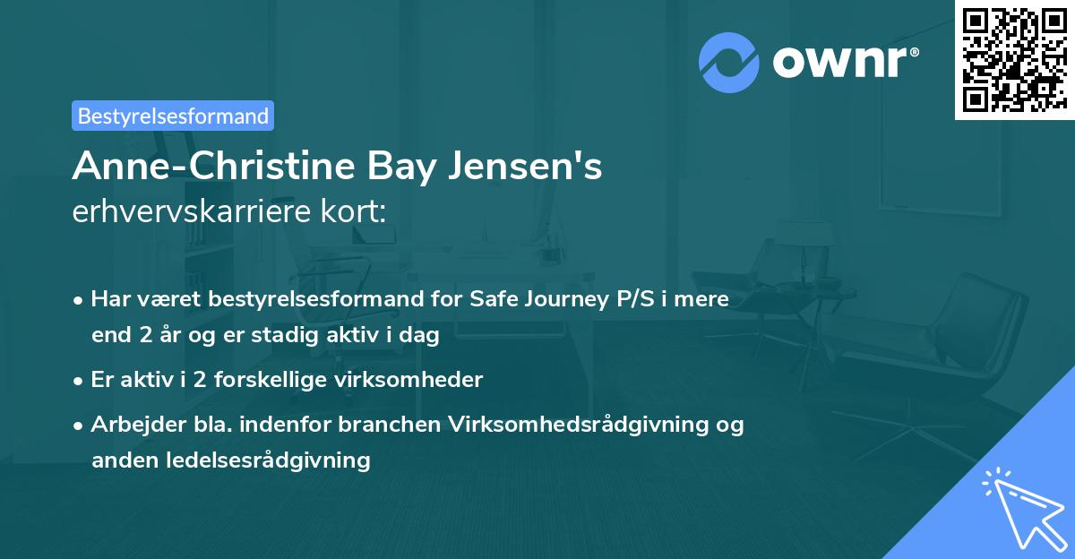 Anne-Christine Bay Jensen's erhvervskarriere kort