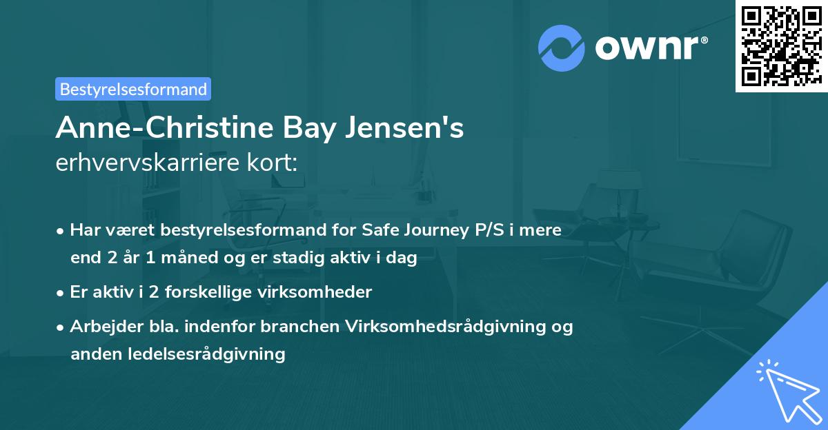 Anne-Christine Bay Jensen's erhvervskarriere kort