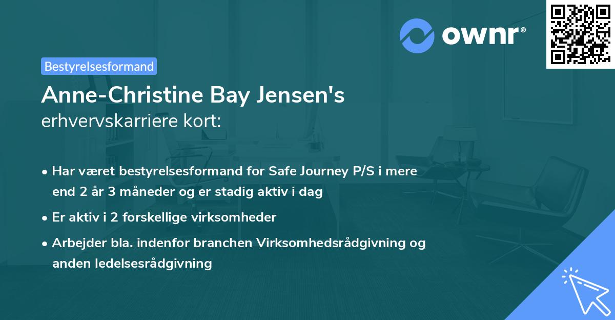 Anne-Christine Bay Jensen's erhvervskarriere kort