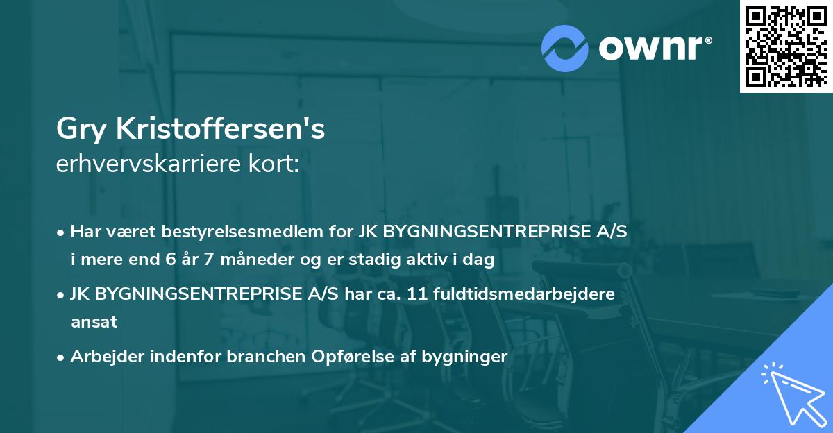 Gry Kristoffersen's erhvervskarriere kort