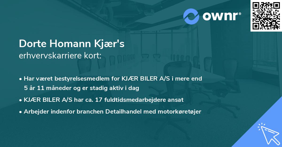Dorte Homann Kjær's erhvervskarriere kort