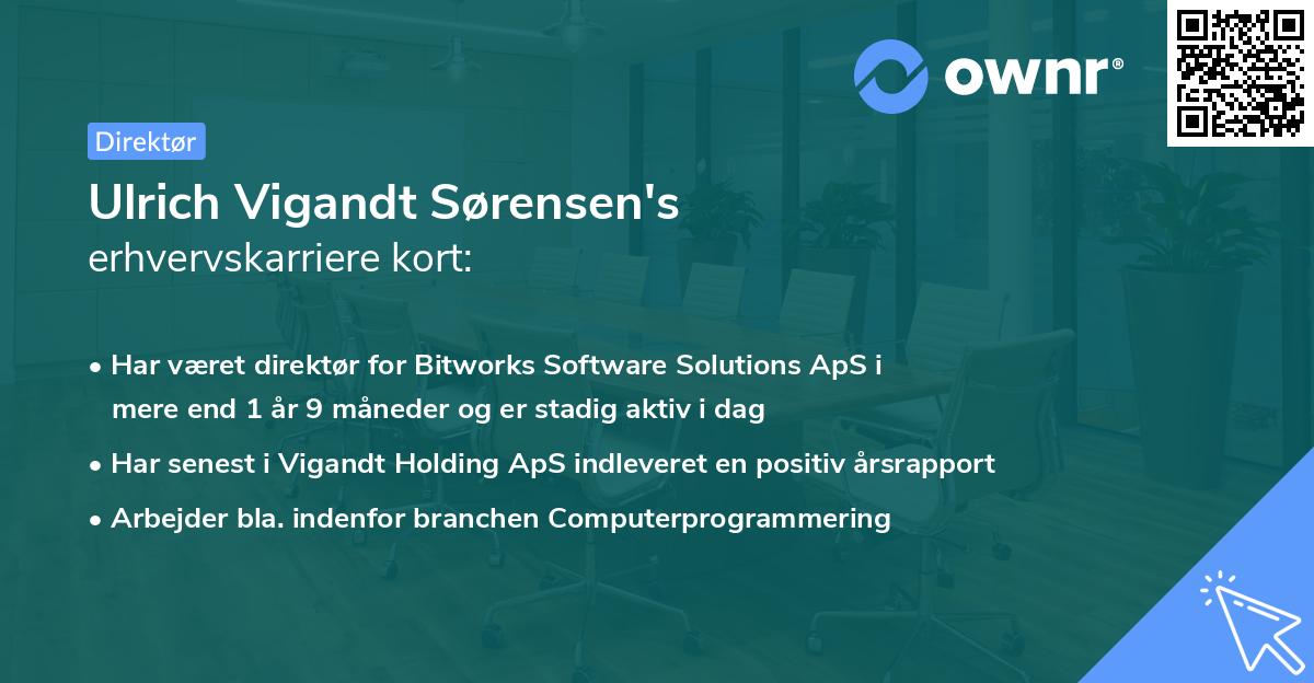 Ulrich Vigandt Sørensen's erhvervskarriere kort