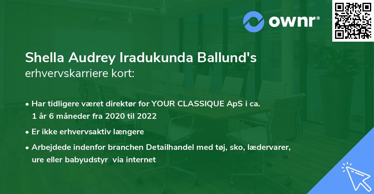 Shella Audrey Iradukunda Ballund's erhvervskarriere kort