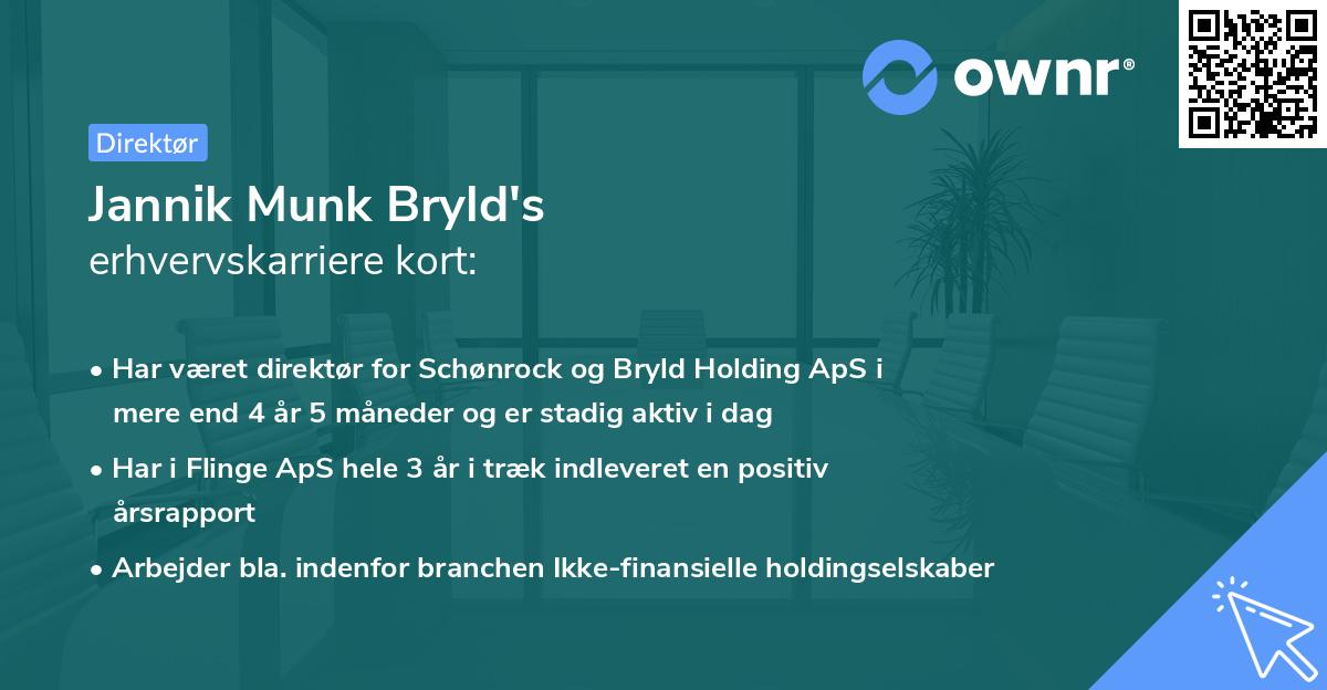 Jannik Munk Bryld's erhvervskarriere kort