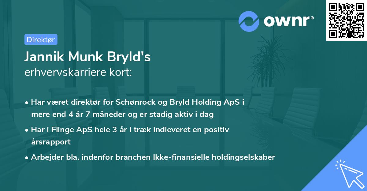 Jannik Munk Bryld's erhvervskarriere kort