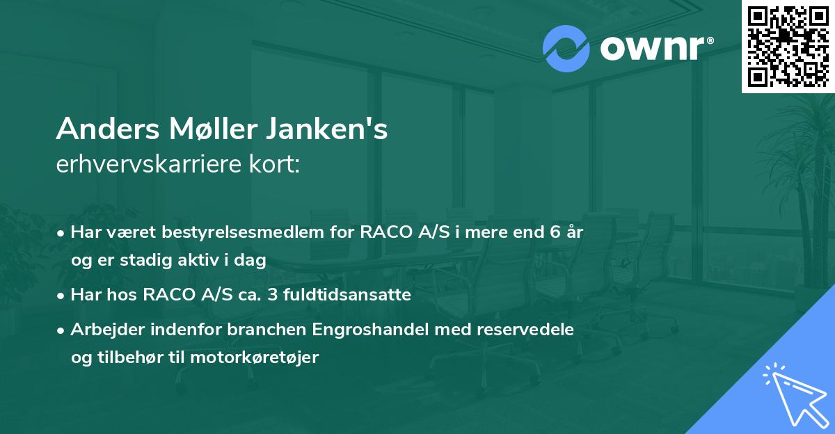Anders Møller Janken's erhvervskarriere kort