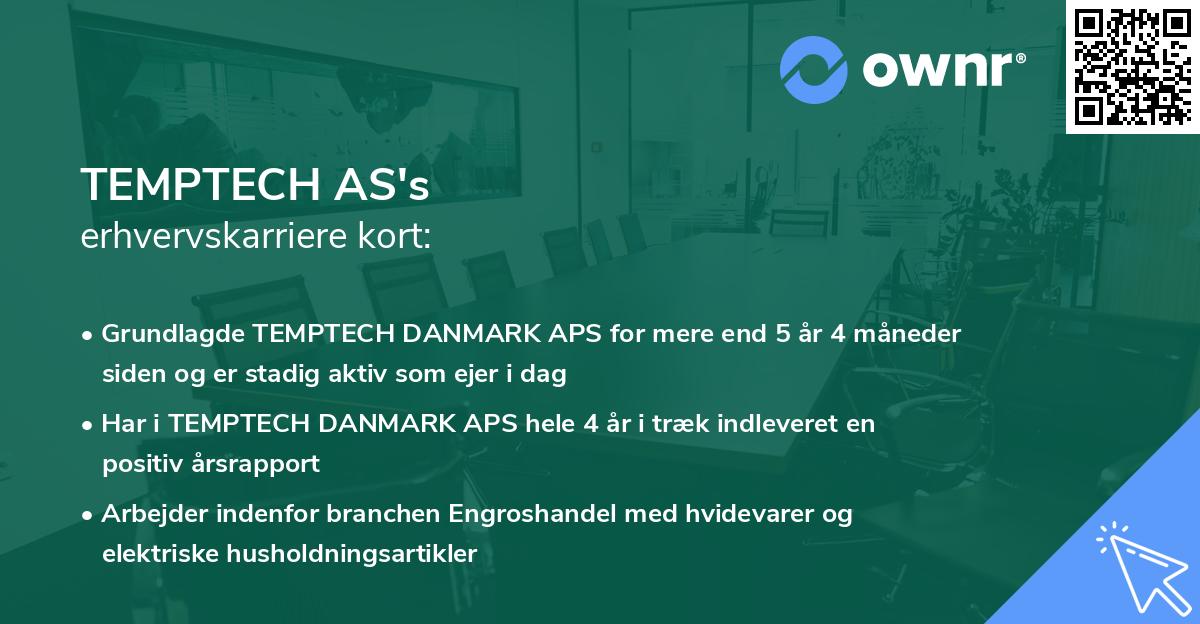 TEMPTECH AS's erhvervskarriere kort