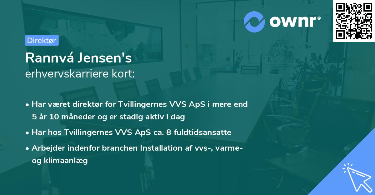 Rannvá Jensen's erhvervskarriere kort
