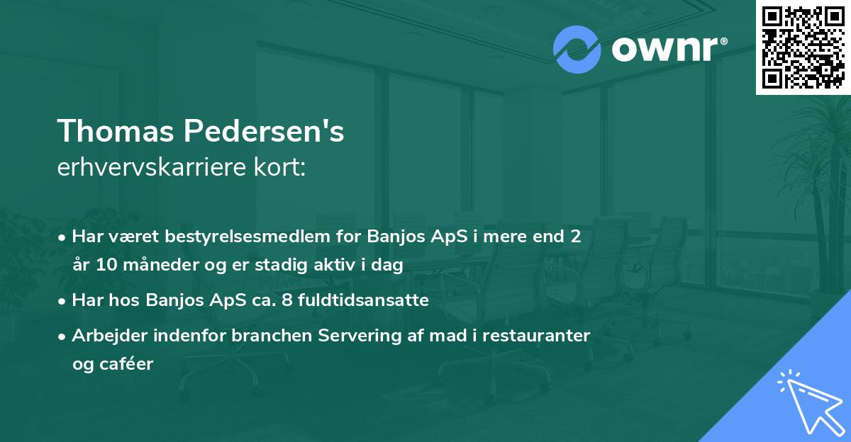 Thomas Pedersen's erhvervskarriere kort