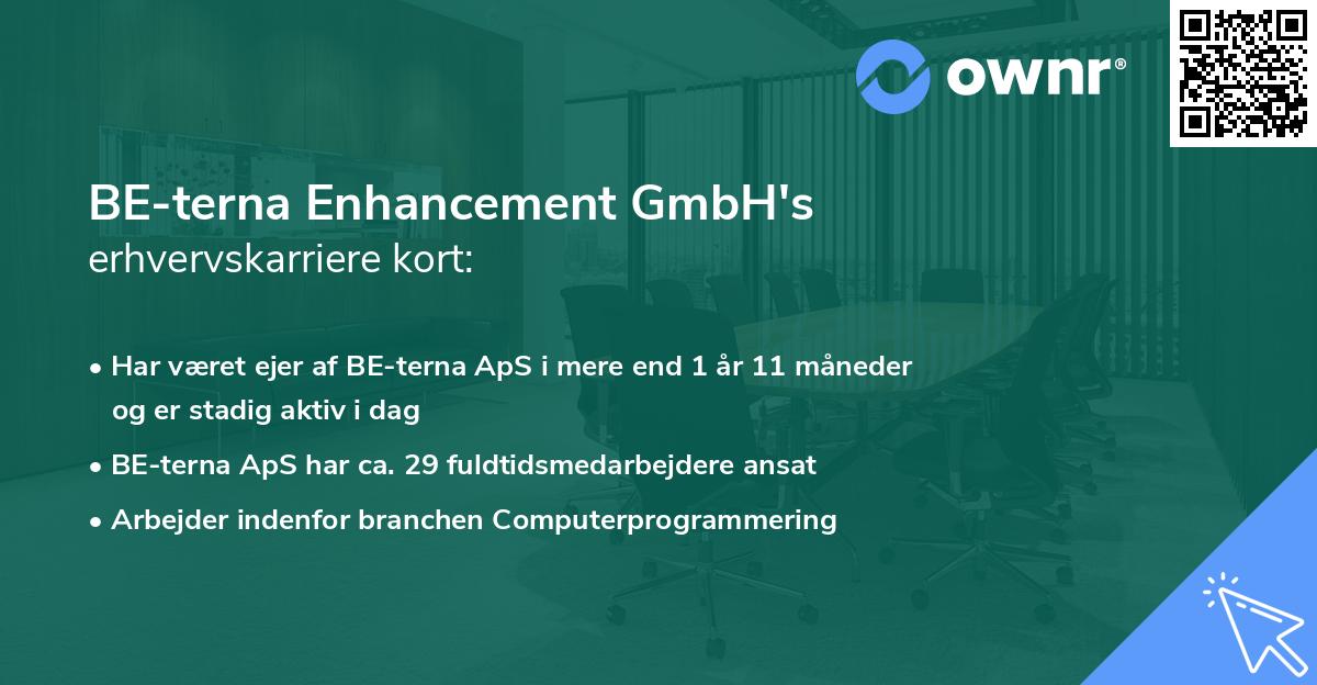 BE-terna Enhancement GmbH's erhvervskarriere kort
