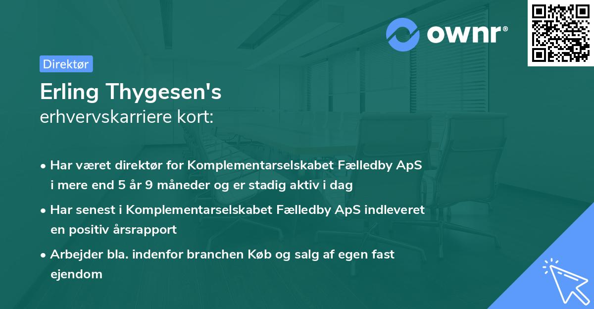 Erling Thygesen's erhvervskarriere kort