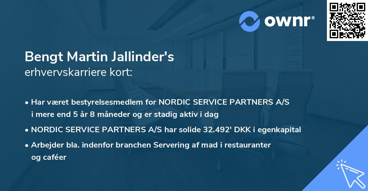 Bengt Martin Jallinder's erhvervskarriere kort
