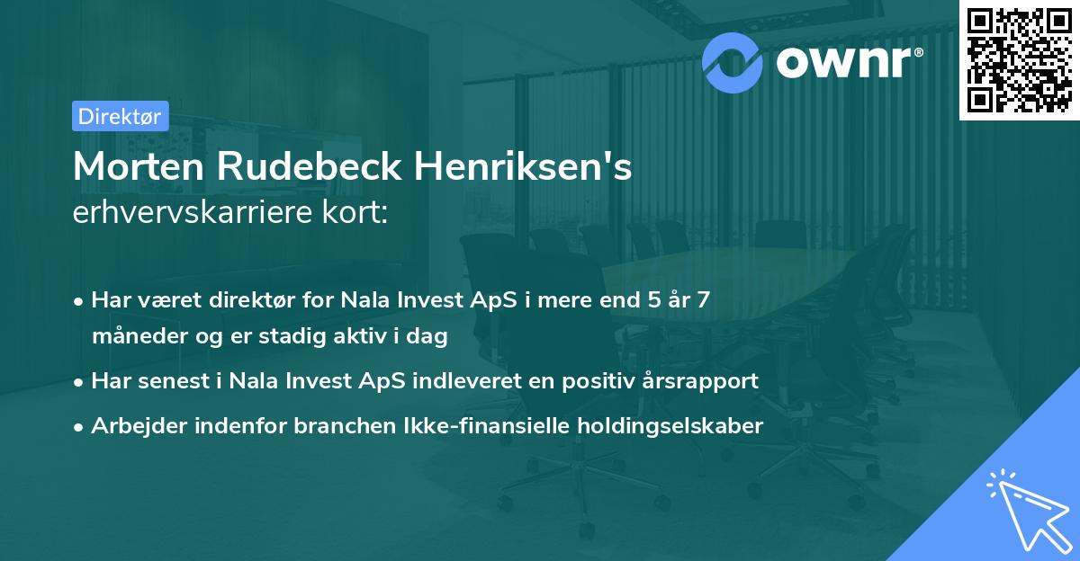 Morten Rudebeck Henriksen's erhvervskarriere kort