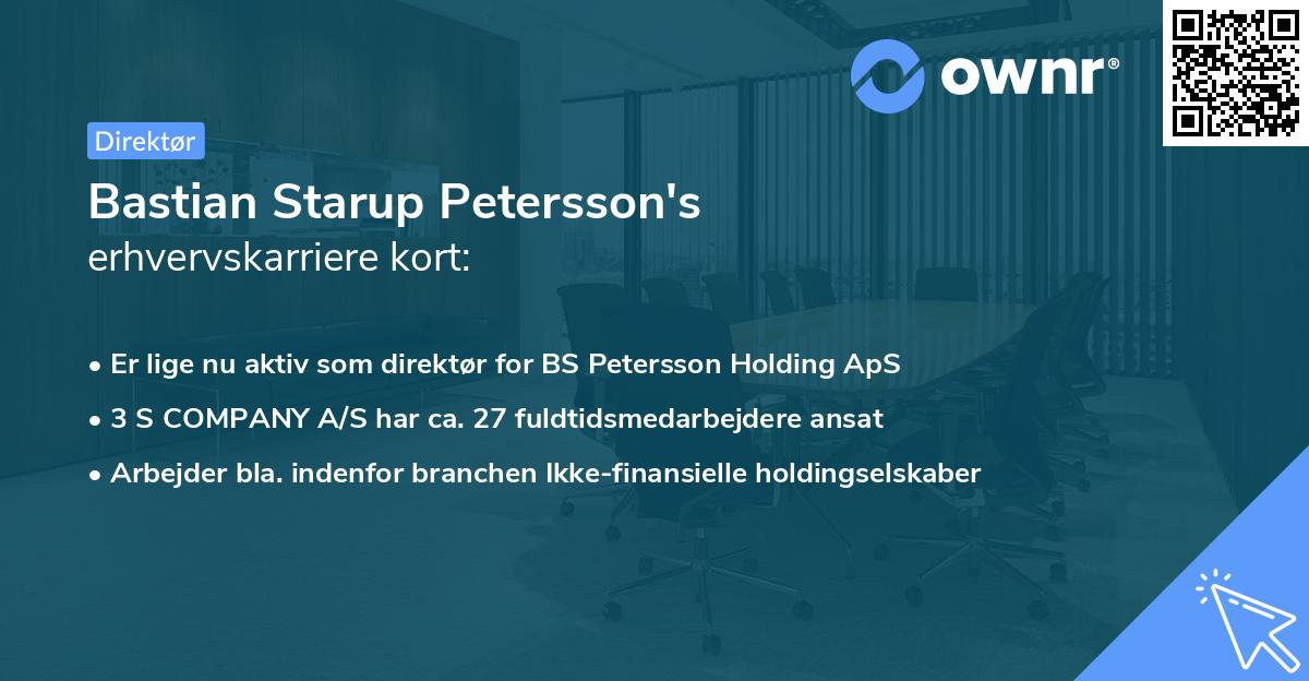 Bastian Starup Petersson's erhvervskarriere kort