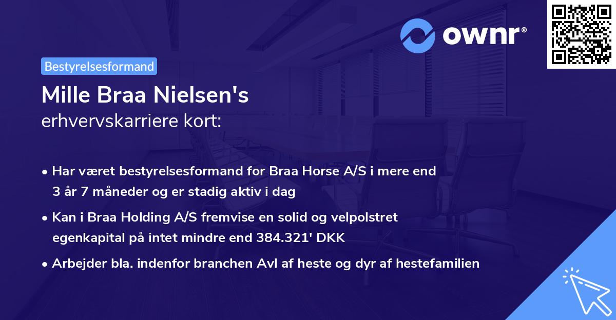 Mille Braa Nielsen's erhvervskarriere kort