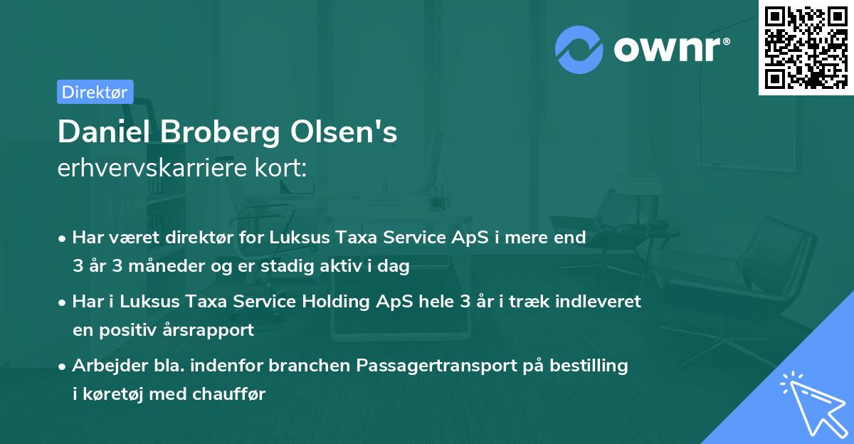 Daniel Broberg Olsen's erhvervskarriere kort