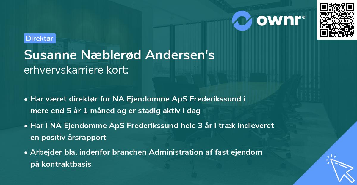 Susanne Næblerød Andersen's erhvervskarriere kort