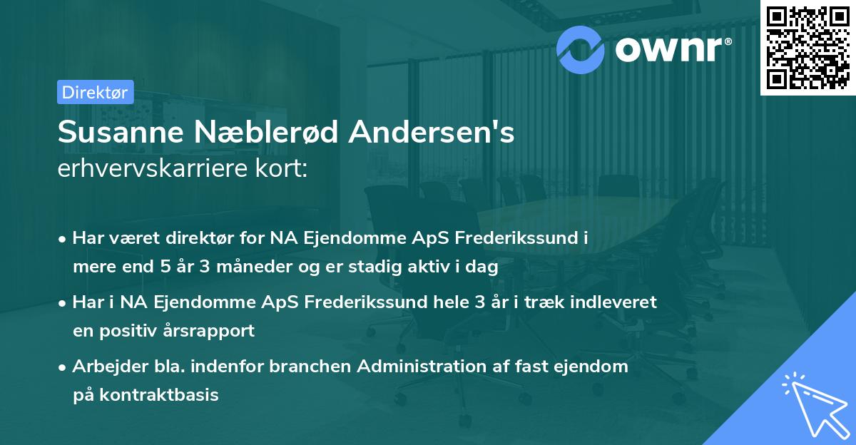 Susanne Næblerød Andersen's erhvervskarriere kort