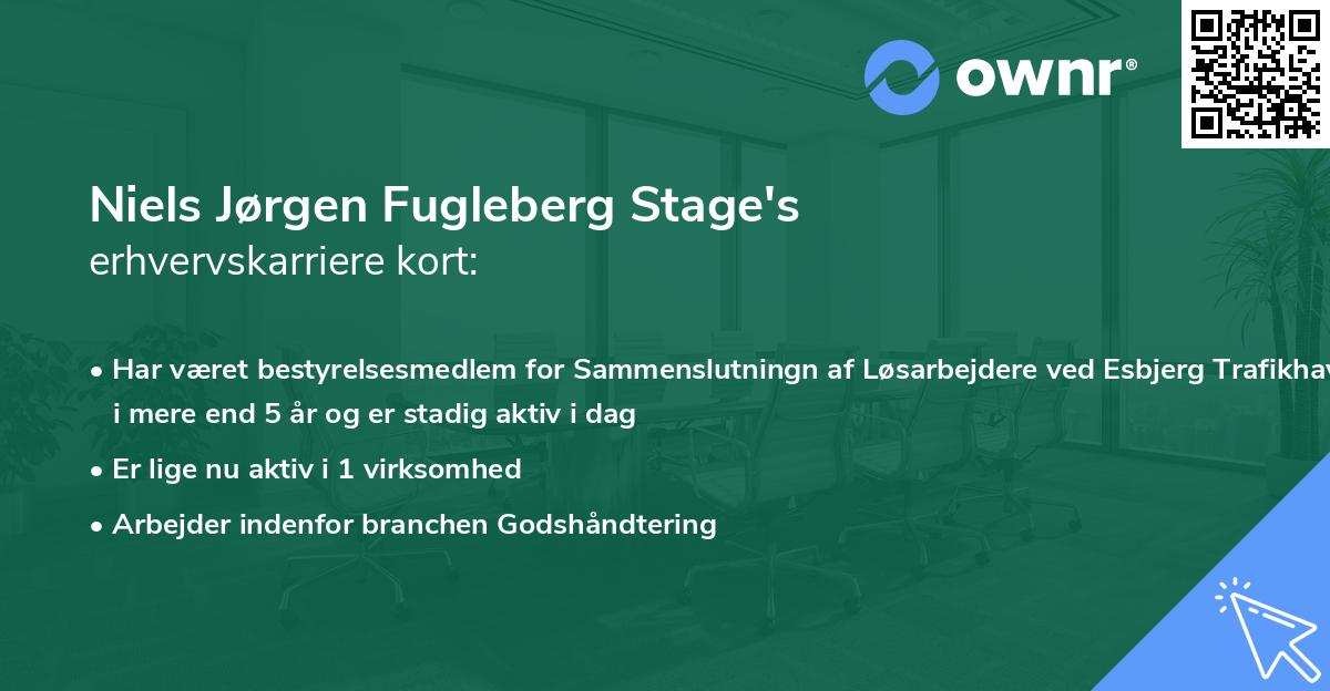 Niels Jørgen Fugleberg Stage's erhvervskarriere kort