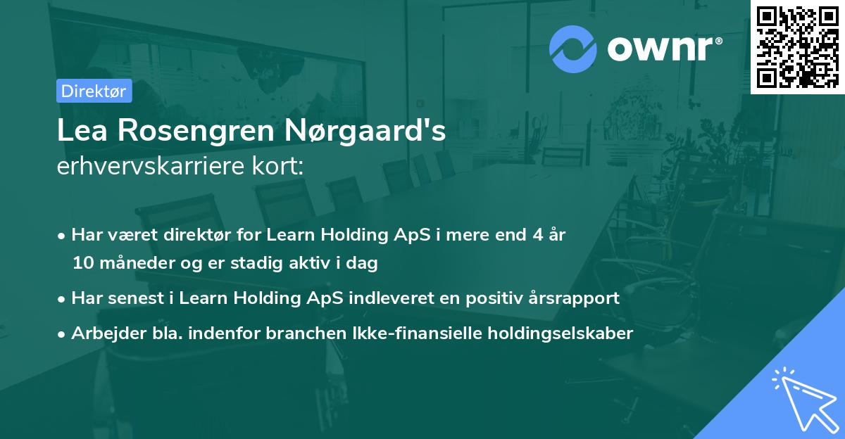 Lea Rosengren Nørgaard's erhvervskarriere kort