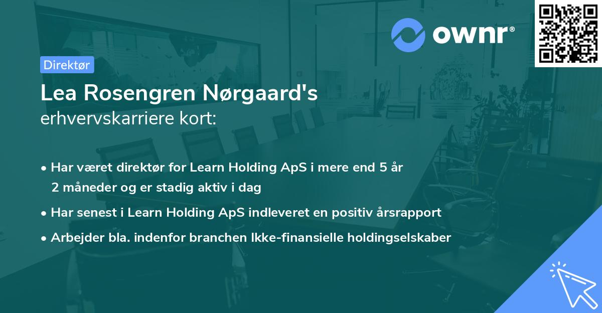 Lea Rosengren Nørgaard's erhvervskarriere kort