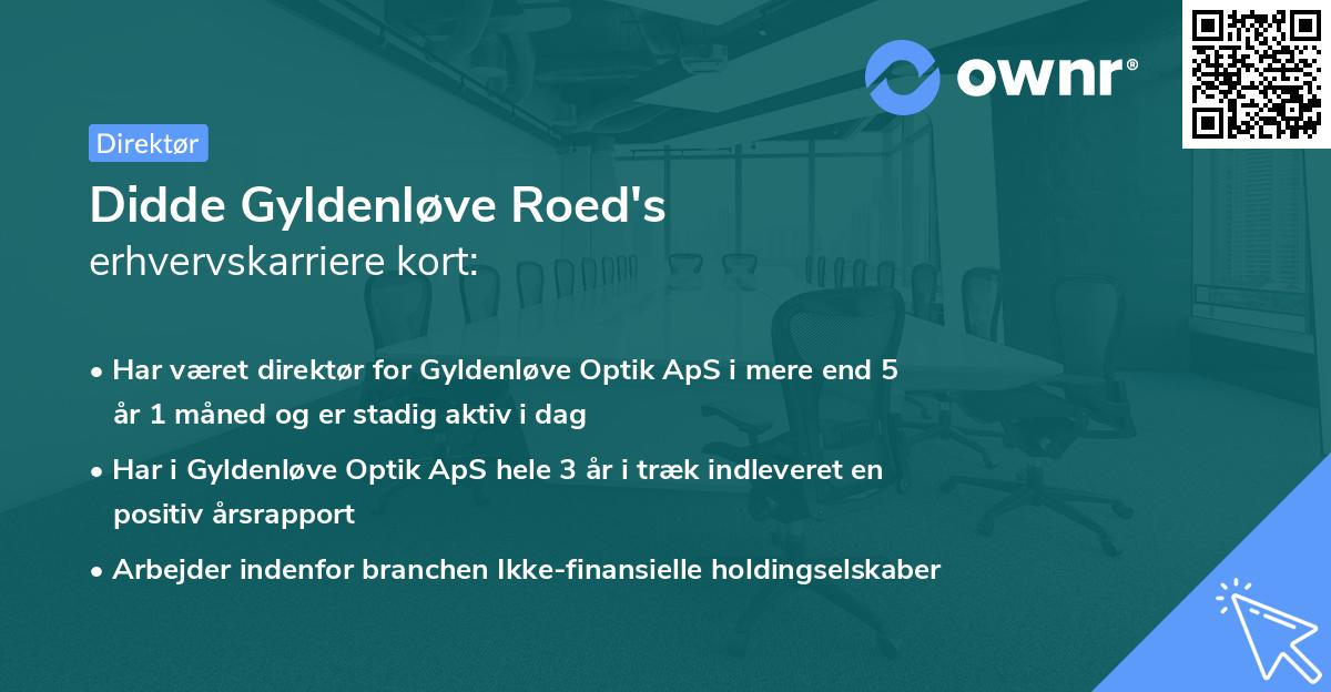 Didde Gyldenløve Roed's erhvervskarriere kort