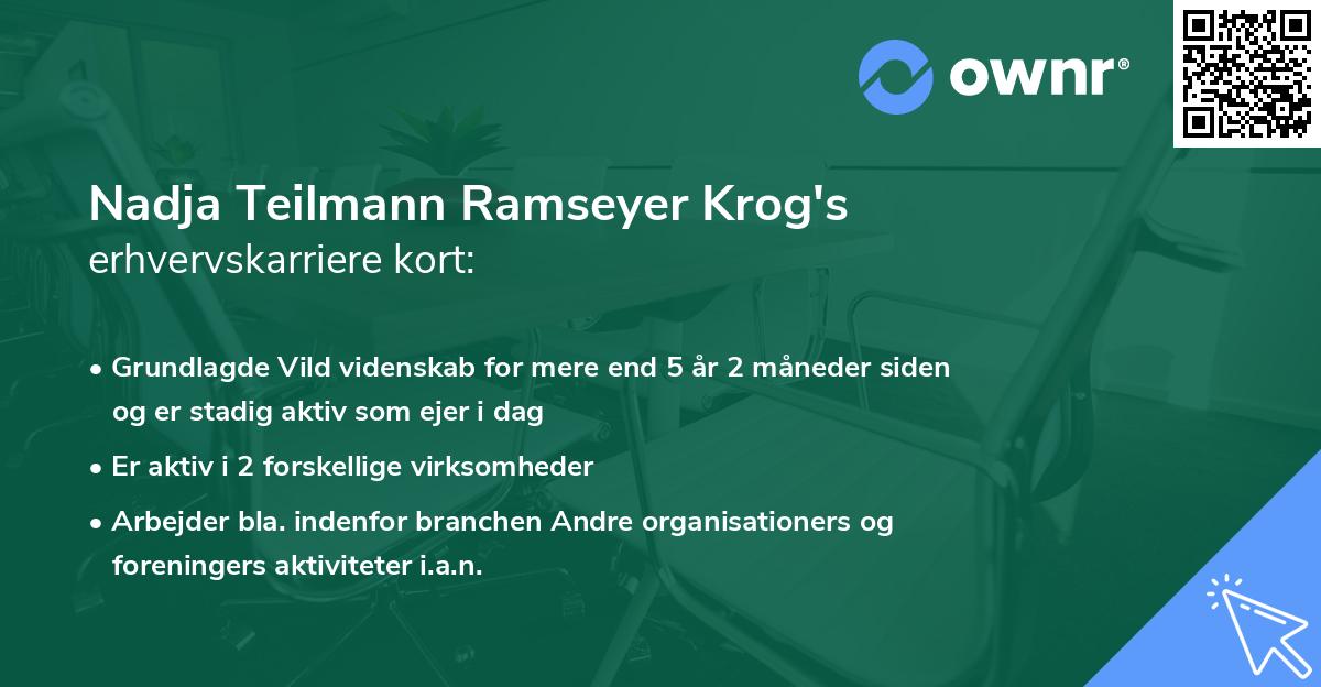 Nadja Teilmann Ramseyer Krog's erhvervskarriere kort