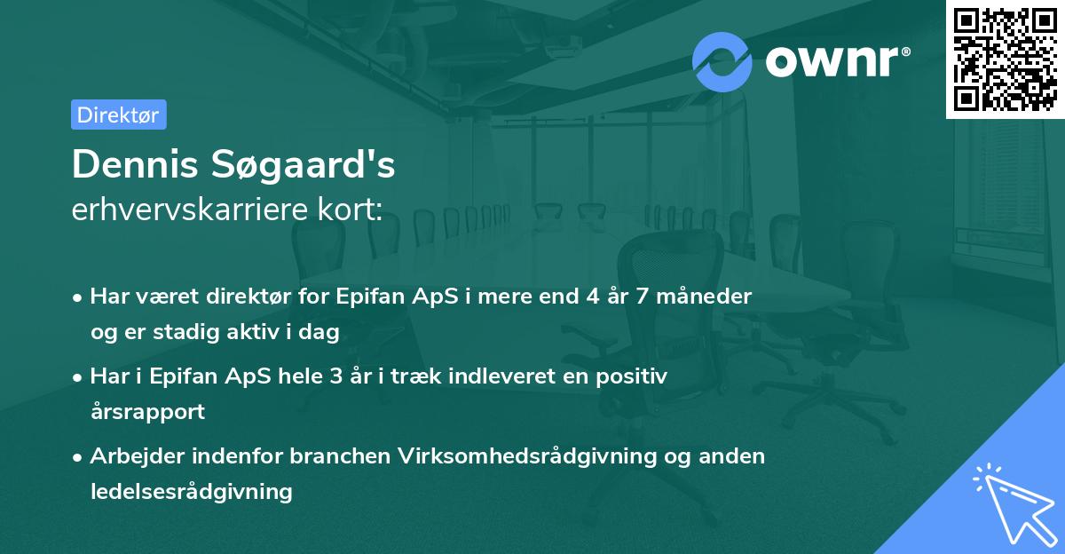 Dennis Søgaard's erhvervskarriere kort